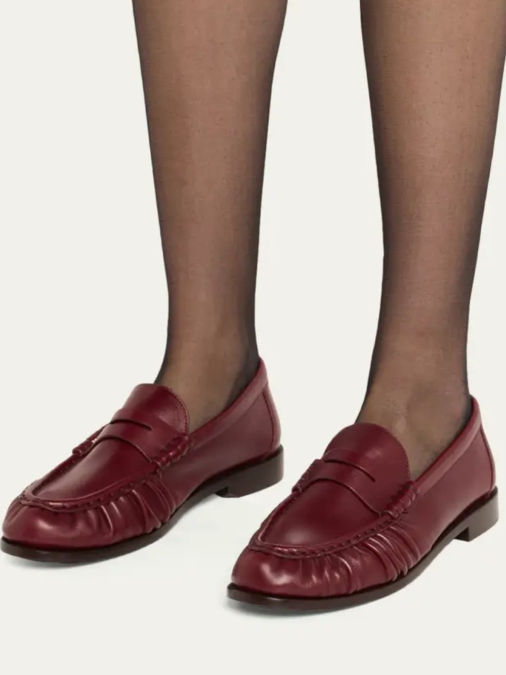 Saint Laurent Burgundy Leather Penny Loafers - Picture 14 of 15
